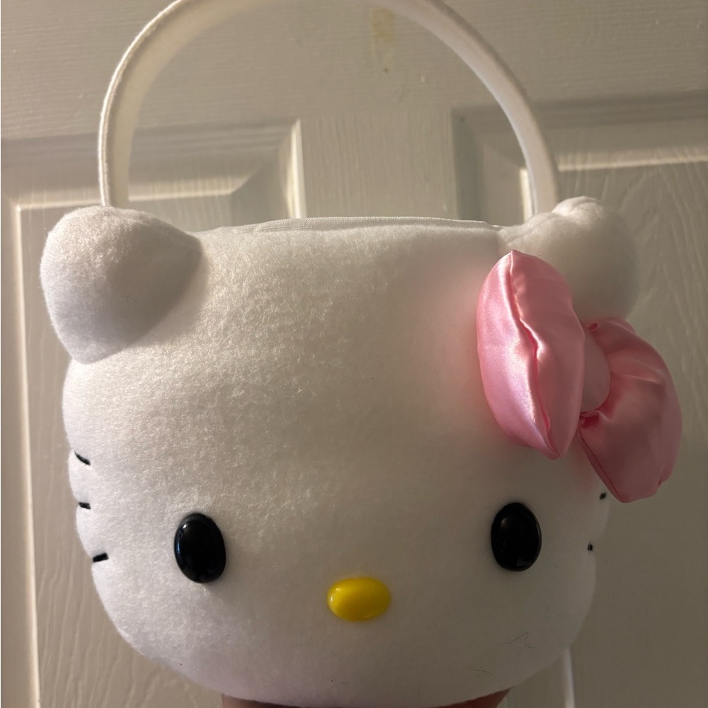 Hello Kitty Plush Easter Basket with Pink Bow